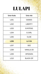 LULAPI L206 La Via Kadın Parfüm 50 ML – Tatlı Çiçeksi Vanilya