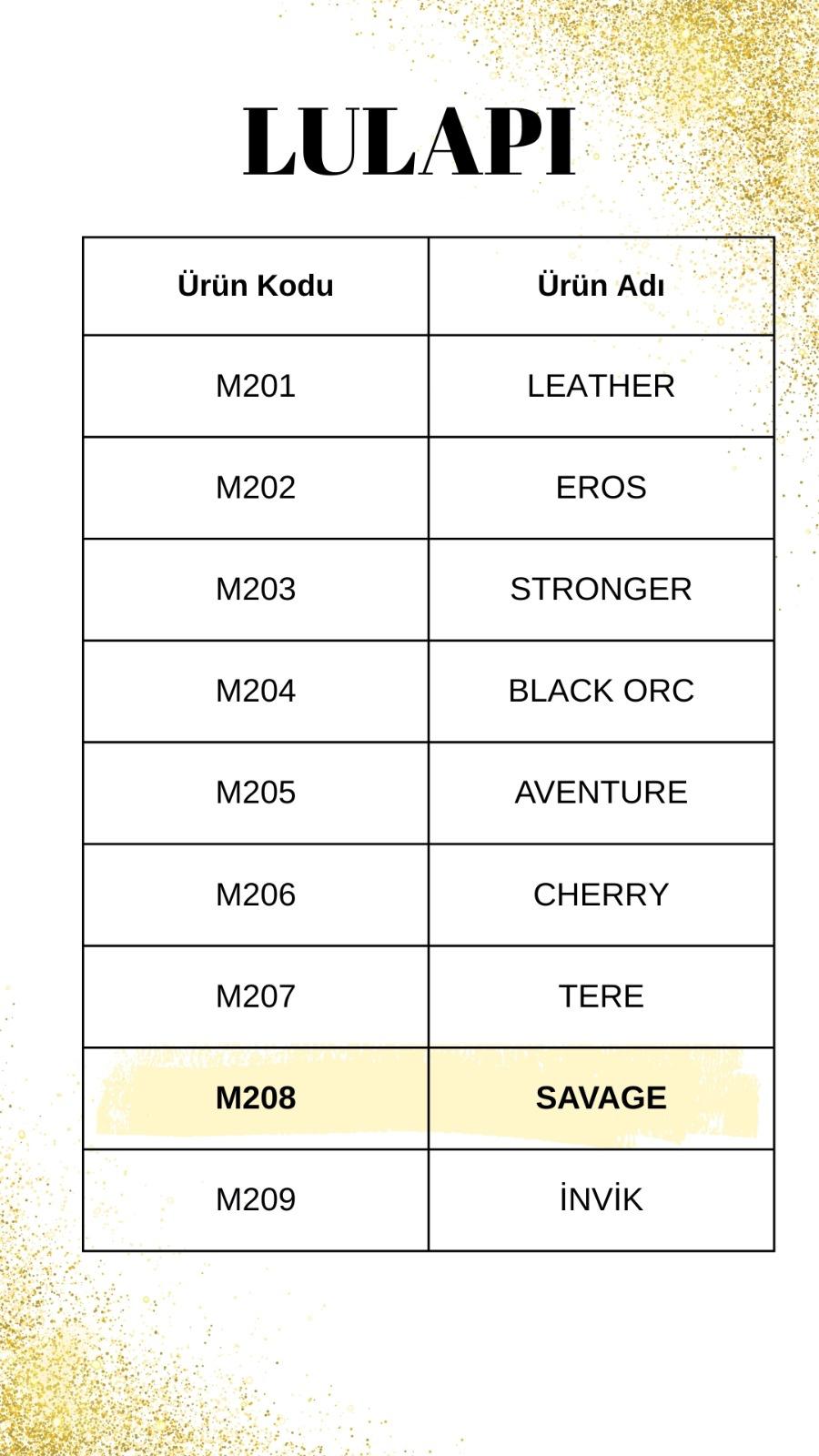 LULAPI M208 Savage Erkek Parfüm Baştan Çıkarıcı 50 ML